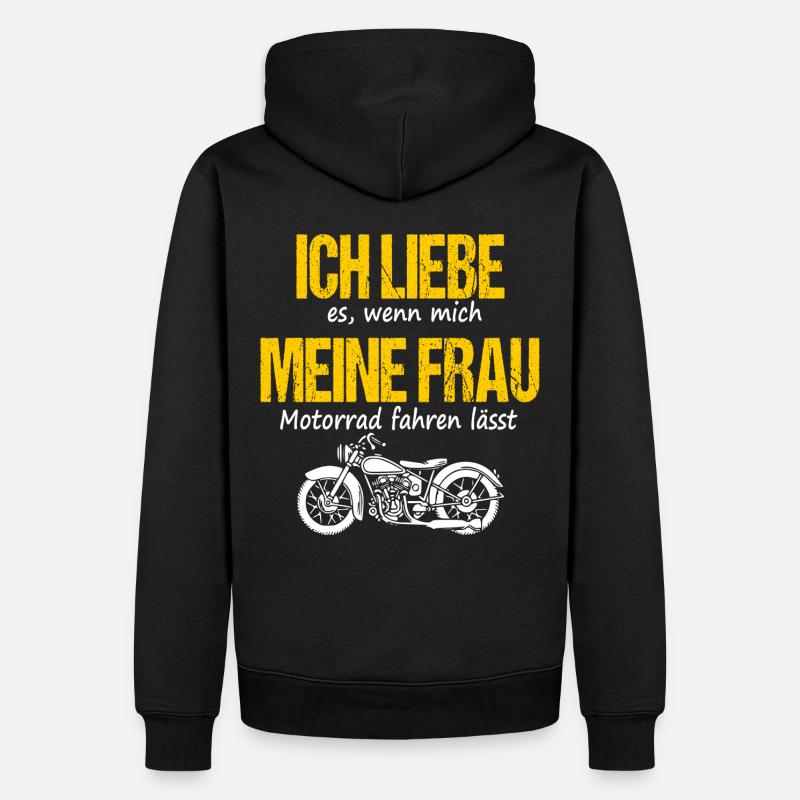 Motorradfahrer Geschenk Motorrad Ehemann Biker Fun - Männer Premium Bio Hoodie - Schwarz