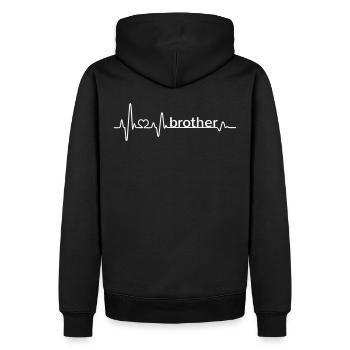 Heartbeat Brother EKG meilleurs frères et sœurs - Sweat à capuche Premium bio Homme - noir - Dos - Nico (187cm)