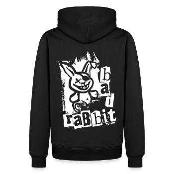 Bad Rabbit - Freches Häschen Kaninchen Hase - Männer Premium Bio Hoodie - Schwarz - Hinten - Nico (187cm)