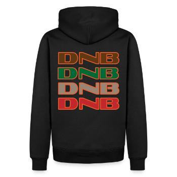 DNB Drum and Bass Junglist Farb-Remix - Männer Premium Bio Hoodie - Schwarz - Hinten - Nico (187cm)