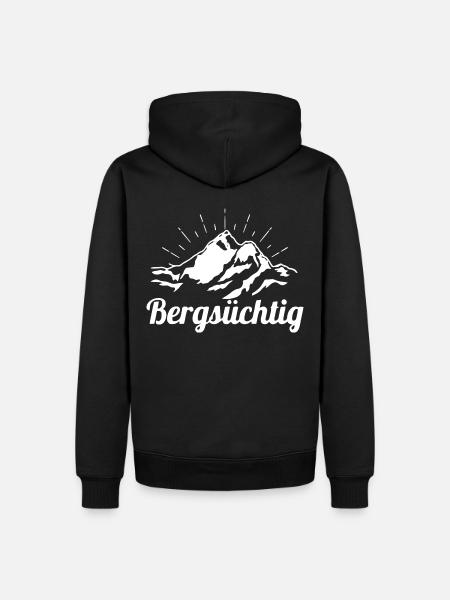 Bergsüchtig - Wandern - Berge - Männer Premium Bio Hoodie - Schwarz