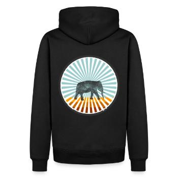 Eléphant - Sweat à capuche Premium bio Homme - noir - Dos - Nico (187cm)
