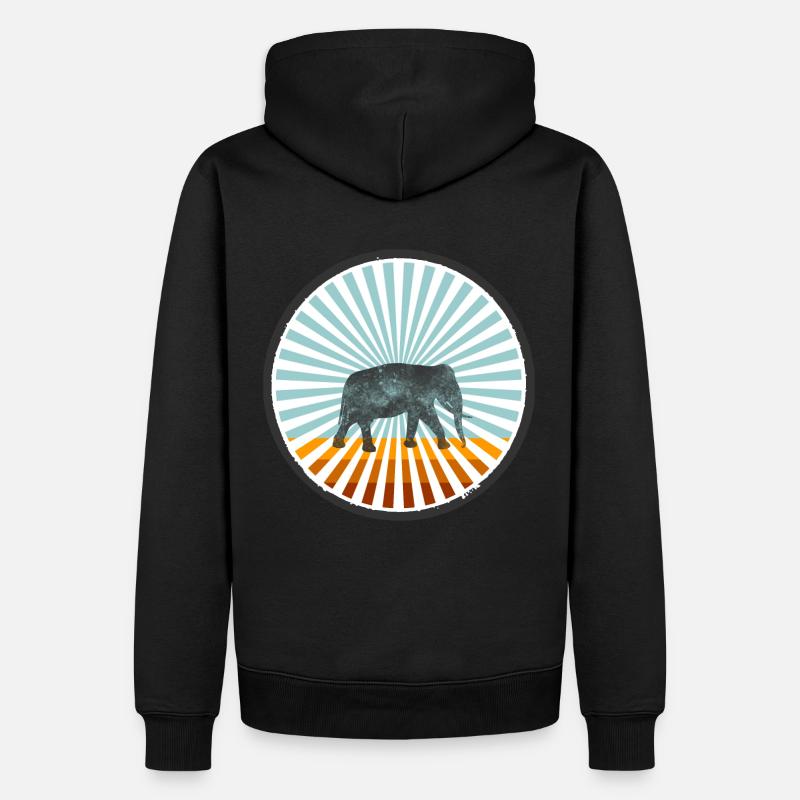 Eléphant - Sweat à capuche Premium bio Homme - noir