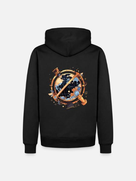 Globe - Sweat à capuche Premium bio Homme - noir
