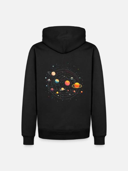 Planeten - Männer Premium Bio Hoodie - Schwarz