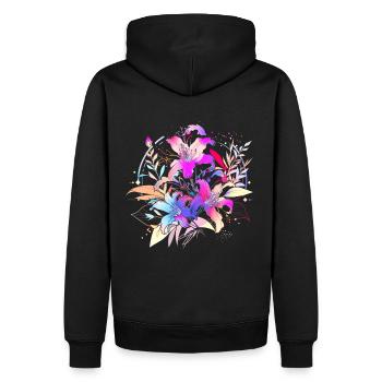 Fleur - Sweat à capuche Premium bio Homme - noir - Dos - Nico (187cm)