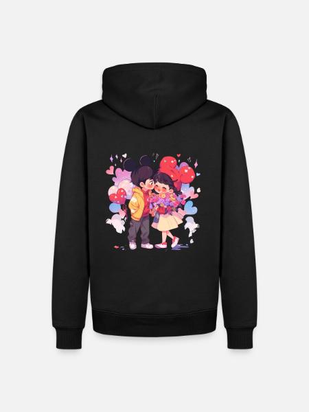 Couple mignon - Sweat à capuche Premium bio Homme - noir