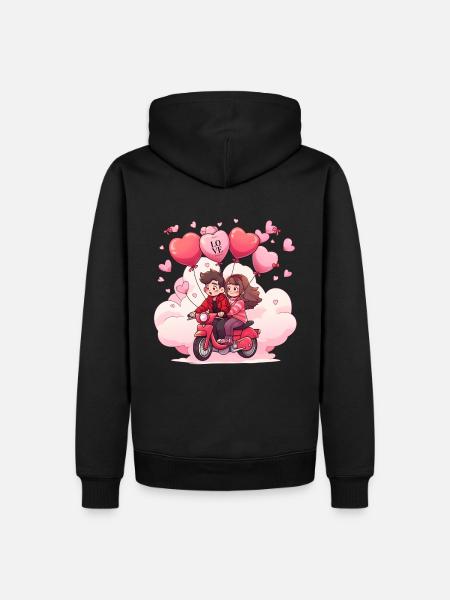 Lovers on scooter - Men’s Premium Organic Hoodie - black