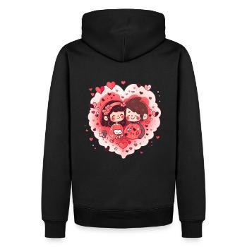 Amoureux - Sweat à capuche Premium bio Homme - noir - Dos - Nico (187cm)