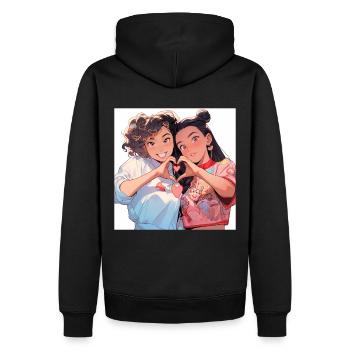 Amoureux - Sweat à capuche Premium bio Homme - noir - Dos - Nico (187cm)