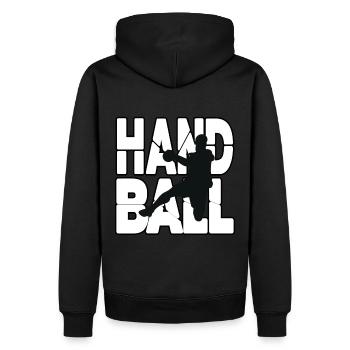 Le handball, pour l’amour du handball - Sweat à capuche Premium bio Homme - noir - Dos - Nico (187cm)
