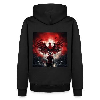 Adler - Männer Premium Bio Hoodie - Schwarz - Hinten - Nico (187cm)