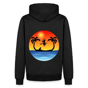 Hexe auf der Insel - Männer Premium Bio Hoodie - Schwarz - Hinten - Nico (187cm)