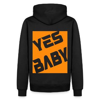 Yes Baby - Männer Premium Bio Hoodie - Schwarz - Hinten - Nico (187cm)