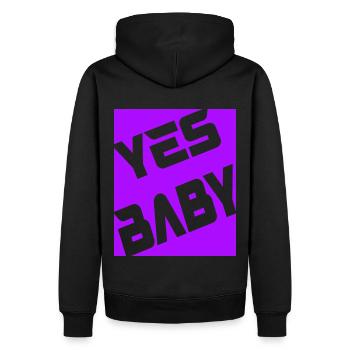 Yes Baby - Männer Premium Bio Hoodie - Schwarz - Hinten - Nico (187cm)