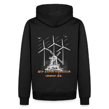 Windkraftanlagen und Windmühlen - Männer Premium Bio Hoodie - Schwarz - Hinten - Nico (187cm)