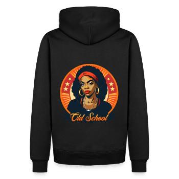 Nice Retro vintage Design im 90er Jahre styl. - Männer Premium Bio Hoodie - Schwarz - Hinten - Nico (187cm)