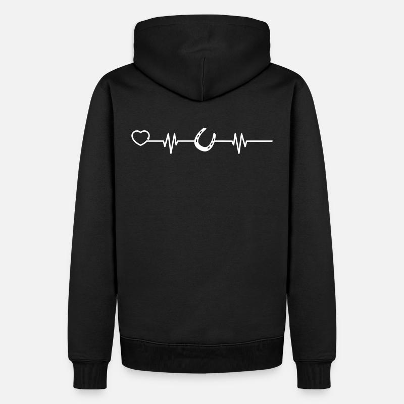 Cheval fer à cheval battement de coeur cavalier - Sweat à capuche Premium bio Homme - noir