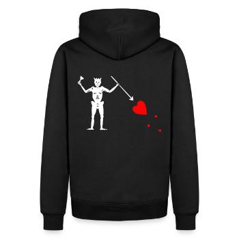 Edward Teach Flag - Sweat à capuche Premium bio Homme - noir - Dos - Nico (187cm)