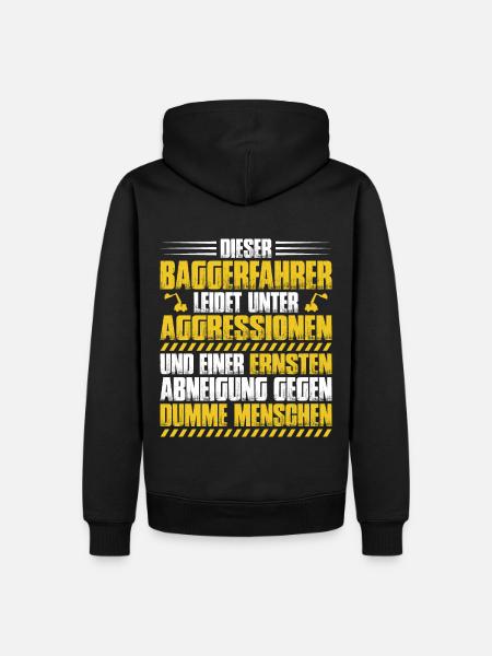 Baggerfahrer Baggerführer Bagger Geschenk - Männer Premium Bio Hoodie - Schwarz