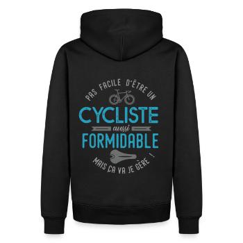cycliste formidable vélo velo homme vélos - Sweat à capuche Premium bio Homme - noir - Dos - Nico (187cm)