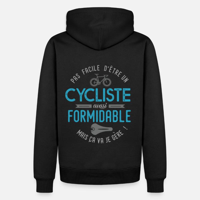 cycliste formidable vélo velo homme vélos - Sweat à capuche Premium bio Homme - noir