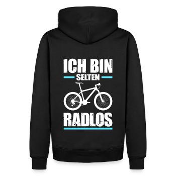 Mountainbike Radlos Freizeit Sport Natur Humor - Männer Premium Bio Hoodie - Schwarz - Hinten - Nico (187cm)