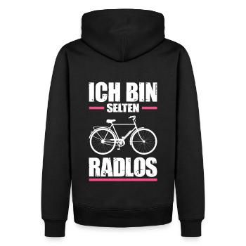 Fahrrad Citybike Radlos Freizeit Sport Natur Humor - Männer Premium Bio Hoodie - Schwarz - Hinten - Nico (187cm)