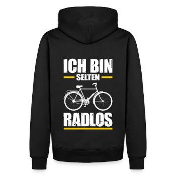 Fahrrad Citybike Radlos Freizeit Sport Natur Humor - Männer Premium Bio Hoodie - Schwarz - Hinten - Nico (187cm)