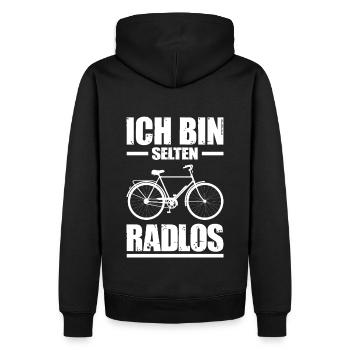 Fahrrad Citybike Radlos Freizeit Sport Natur Humor - Männer Premium Bio Hoodie - Schwarz - Hinten - Nico (187cm)