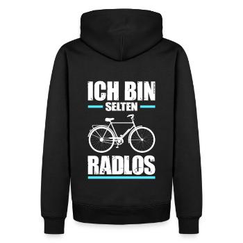 Fahrrad Citybike Radlos Freizeit Sport Natur Humor - Männer Premium Bio Hoodie - Schwarz - Hinten - Nico (187cm)