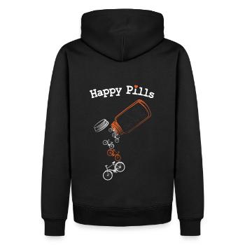 Radfahren Happy Freizeit Rad Sport Natur Humor - Männer Premium Bio Hoodie - Schwarz - Hinten - Nico (187cm)