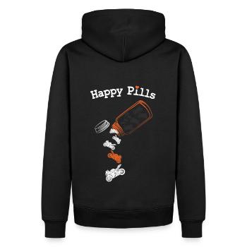Motorrad Happy Freizeit Rennen Straße Natur Humor - Männer Premium Bio Hoodie - Schwarz - Hinten - Nico (187cm)