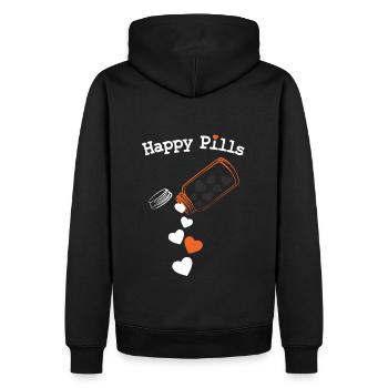 Valentinstag Happy Verliebt Liebe Herz Partner - Männer Premium Bio Hoodie - Schwarz - Hinten - Nico (187cm)