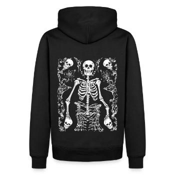 Costume de squelette Crâne d’Halloween Horreur gothique - Sweat à capuche Premium bio Homme - noir - Dos - Nico (187cm)