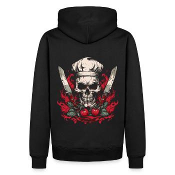 Skull Koch - Men’s Premium Organic Hoodie - black - Back - Nico (187cm)