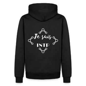 INTP - Sweat à capuche Premium bio Homme - noir - Dos - Nico (187cm)