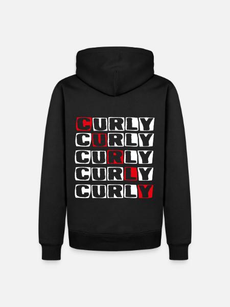 CURLY PAR LLD WHITE - Sweat à capuche Premium bio Homme - noir