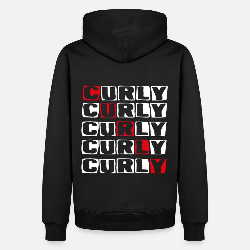 CURLY PAR LLD WHITE - Sweat à capuche Premium bio Homme - noir