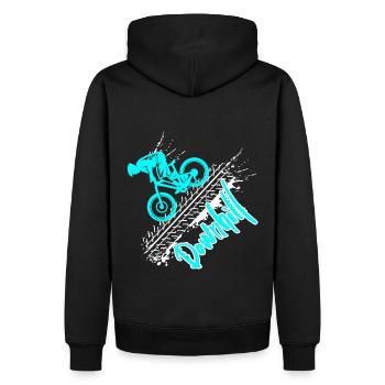 downhill - Männer Premium Bio Hoodie - Schwarz - Hinten - Nico (187cm)