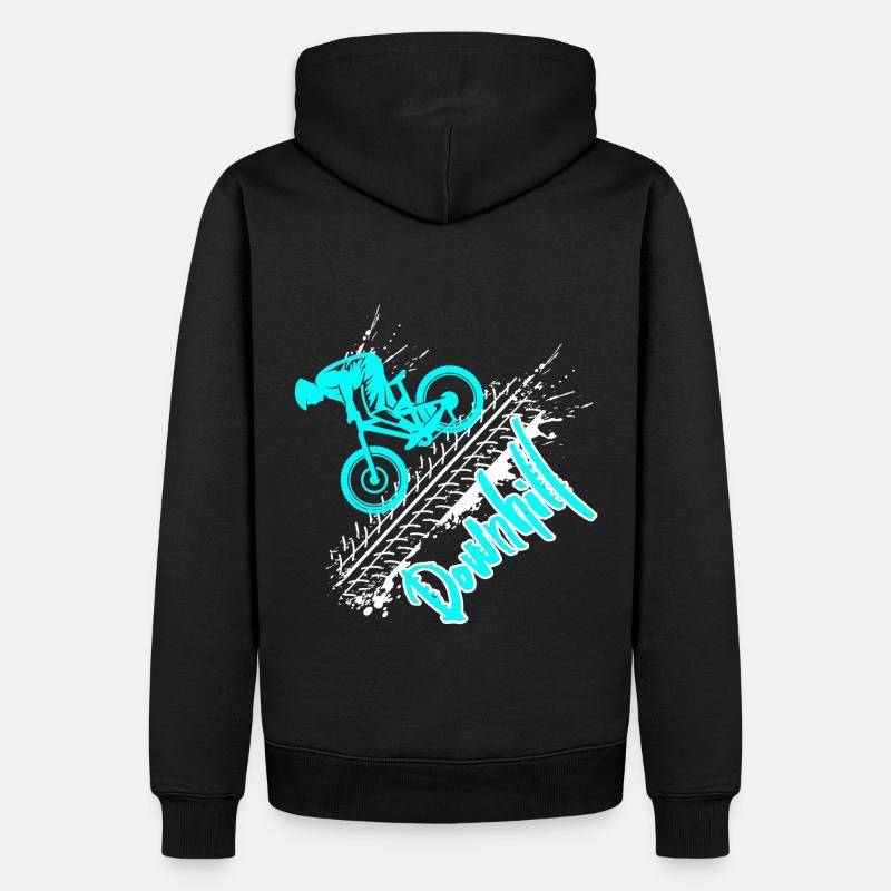 downhill - Männer Premium Bio Hoodie - Schwarz