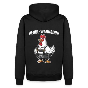 La folie du poulet ! - Sweat à capuche Premium bio Homme - noir - Dos - Nico (187cm)