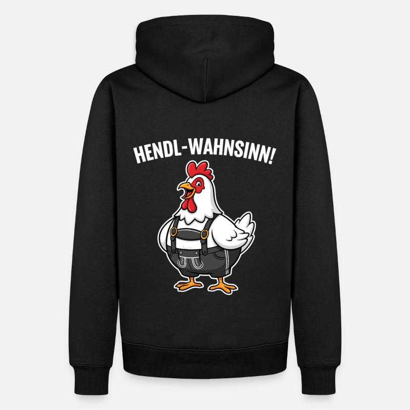 La folie du poulet ! - Sweat à capuche Premium bio Homme - noir