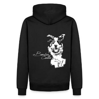 Bordercollie - Männer Premium Bio Hoodie - Schwarz - Hinten - Nico (187cm)