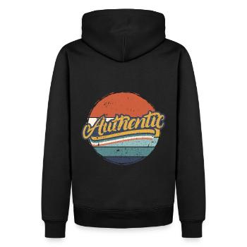 Cadeau Authentique Retro Vintage Design - Sweat à capuche Premium bio Homme - noir - Dos - Nico (187cm)