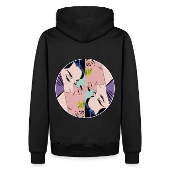 Baiser sens dessus-dessous bien rond - Sweat à capuche Premium bio Homme - noir - Dos - Nico (187cm)