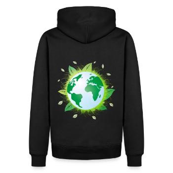 Rette und schütze den Planeten Erde! - Männer Premium Bio Hoodie - Schwarz - Hinten - Nico (187cm)