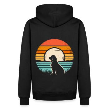 Cocker Spaniel Vintage Sunset dark - Männer Premium Bio Hoodie - Schwarz - Hinten - Nico (187cm)
