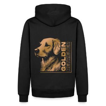 Golden Retriever Goldie drawing head gold - Men’s Premium Organic Hoodie - black - Back - Nico (187cm)