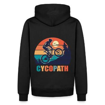 vélo bmx cycopath humour cycliste montagne - Sweat à capuche Premium bio Homme - noir - Dos - Nico (187cm)